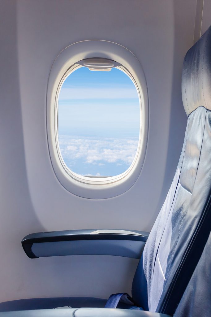 Plane window interior